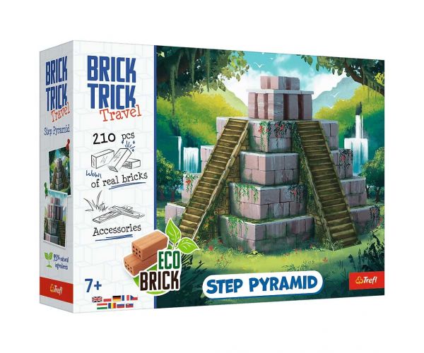 Brick Trick construim din cărămizi: Piramidă în trepte, joc de construcție cu 210 piese - Trefl