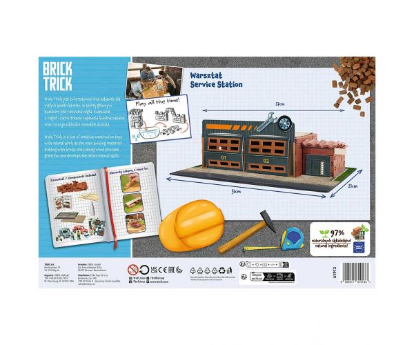 Brick Trick construim din cărămizi: Stație de service joc de construcție cu 150 de piese - Trefl