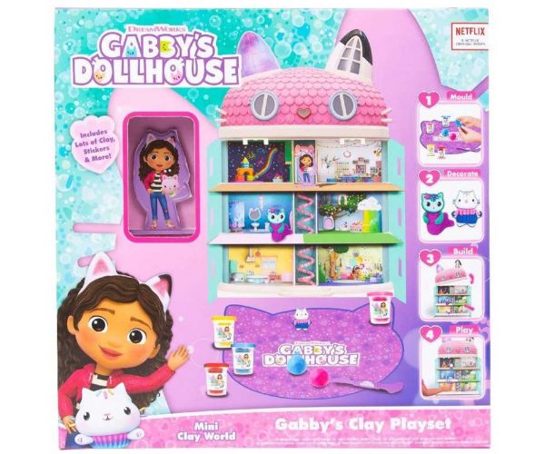 Căsuța lui Gabi: Set de plastilină cu căsuță de păpuși asamblabilă