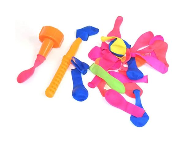 100 bucăți neon bombă de apă set cu un reductor care poate fi atașat la un știft