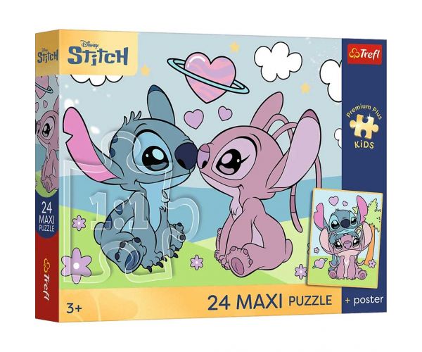 Disney Stitch și Angel 24 de piese Maxi puzzle - Trefl