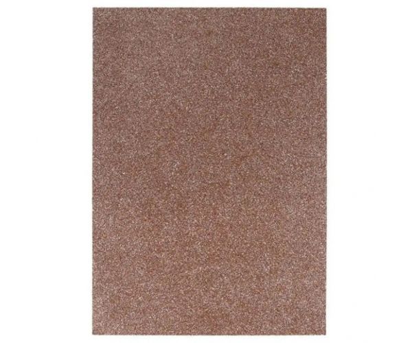 Spirit: Foaie decorativă burete sclipici culoarea maro deschis mărimea A4 1bc