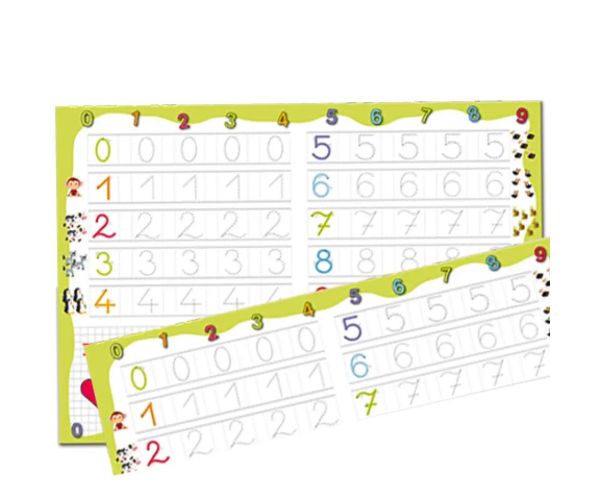 Tablă de desen pentru dezvoltarea abilităților cu marker șters: Numere - D-Toys