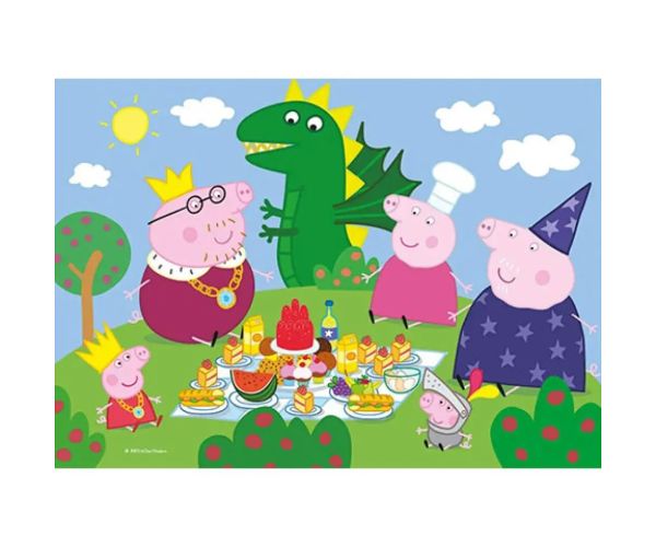 Peppa Pig Supercolor 2 in 1 puzzle 2x20 bucăți - Clementoni