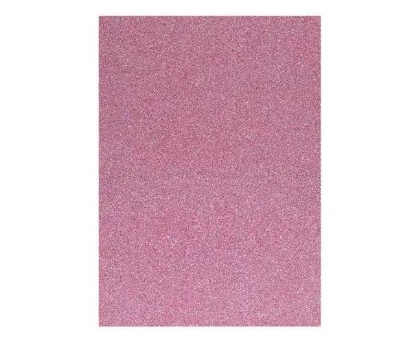 Spirit: Foaie decorativă sclipici burete culoarea roz A4 1bucată