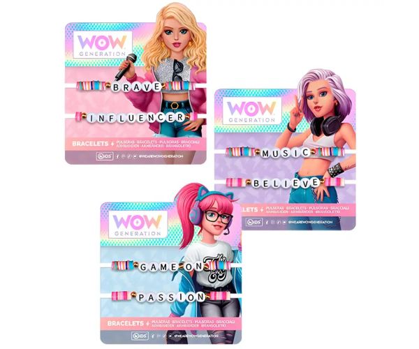 WOW Generation: Set de 2 brățări colorate cu inscripții în diverse variante