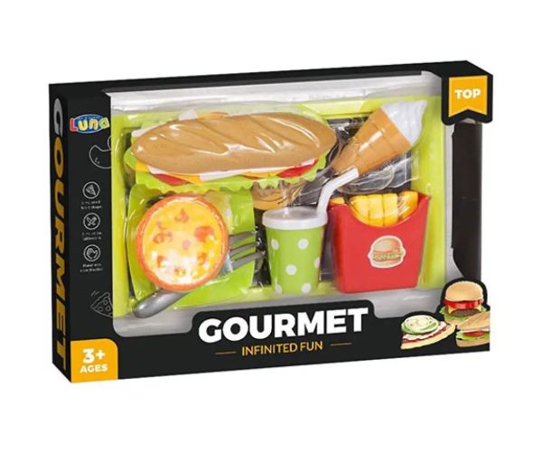 Gourmet bar de sandvişuri meniu cu tavă