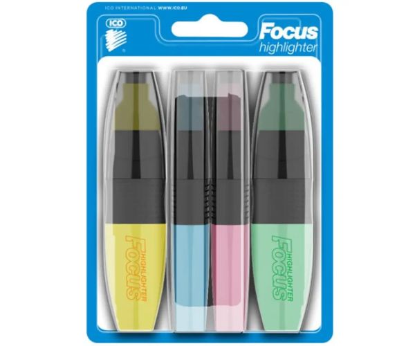 ICO: Focus pastel culori textliner marker set 4 bucăți