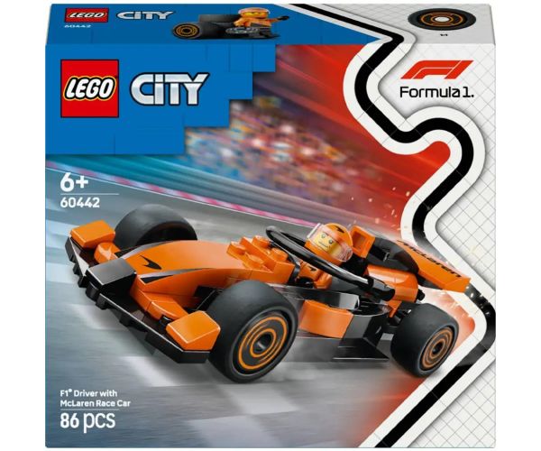 LEGO® City: Pilot F1® cu mașină de curse McLaren (60442)