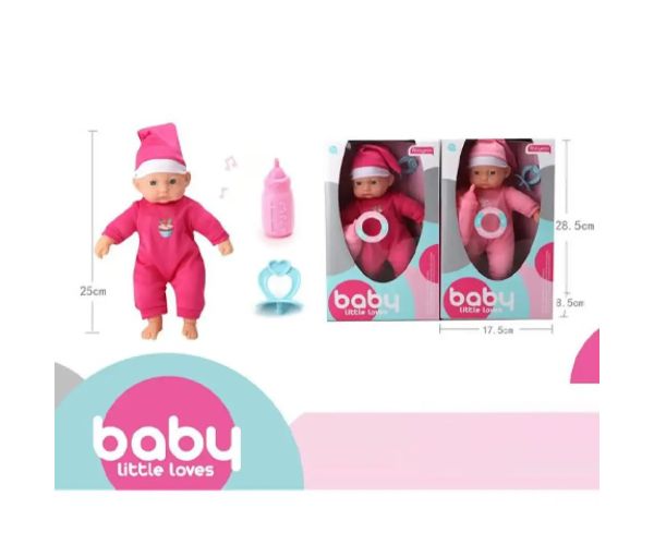 Păpușă baby în pijama cu suzetă, sticlă în două variante