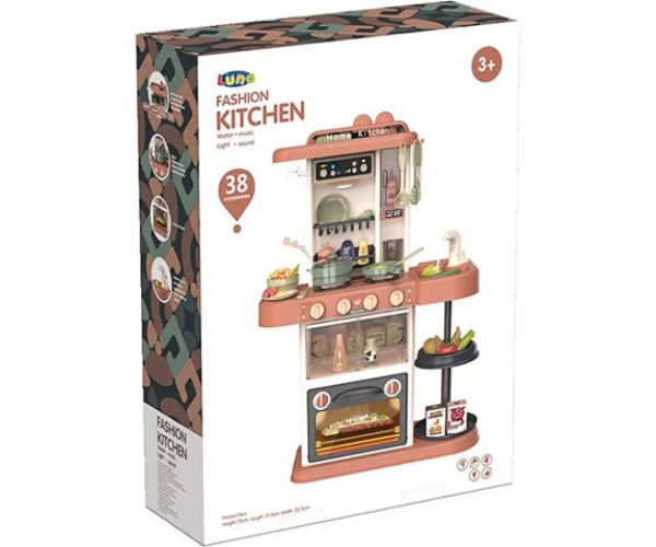 Fashion Kitchen bucătărie de joacă cu sunete și lumini 38 bucăți set în două culori