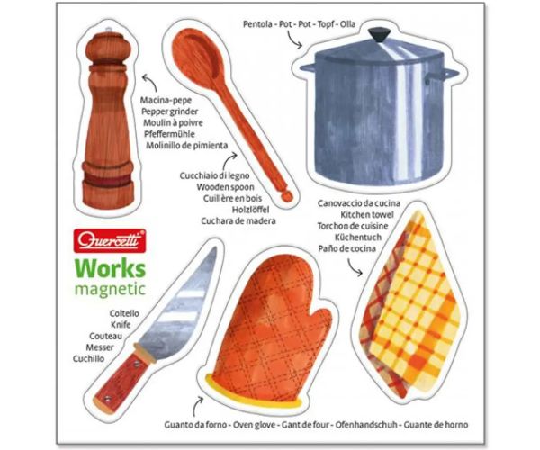 Quercetti: Montessori ocupații puzzle magnet set 3 bucăți
