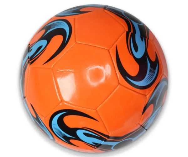 Minge de fotbal din piele artificială cu modele colorate mai multe variante 22cm