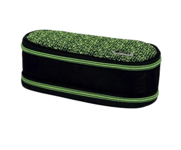 Spirit: My Bag negru și verde penar oval două compartimente