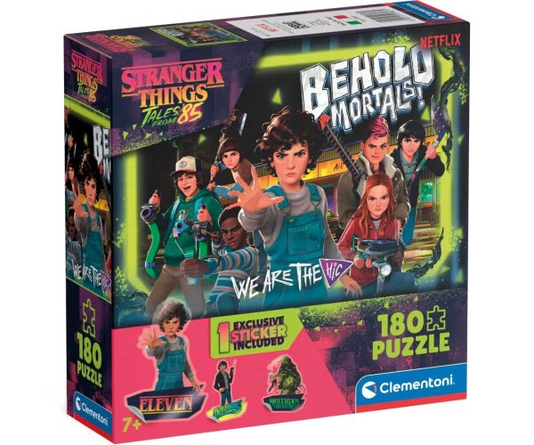 Stranger Things Luptă împotriva monștrilor puzzle de 180 de piese cu autocolant – Clementoni