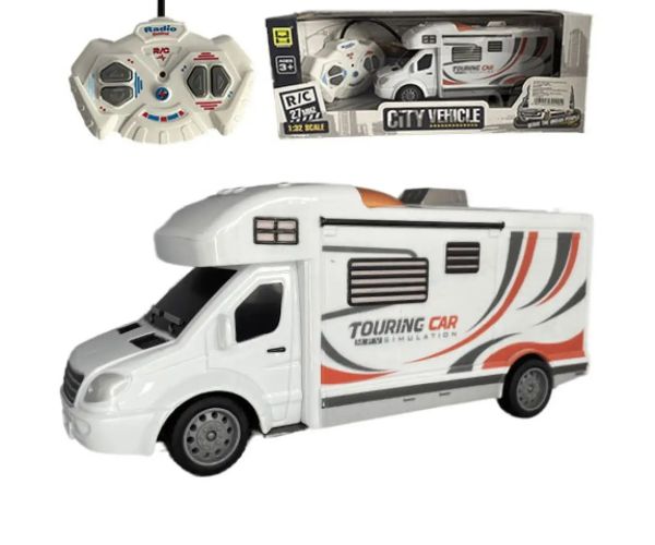 Touring Car autocaravană cu telecomandă RC cu lumină 27MHz scara 1/32 25cm