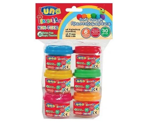 Set plastilină colorată în tub 6 bucăți 30 grame
