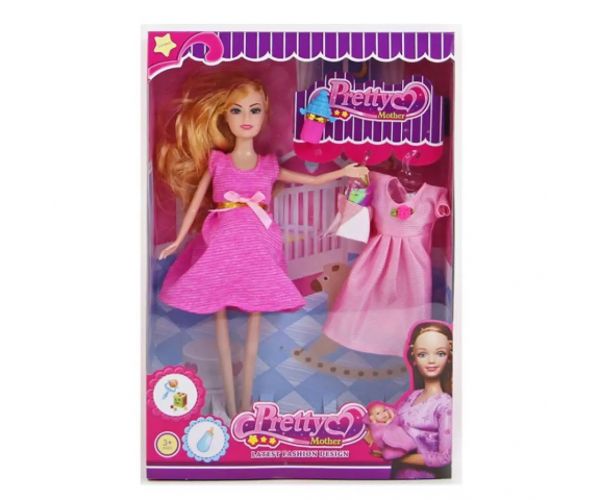 Pretty Mother păpușă însărcinată set de joacă 29cm
