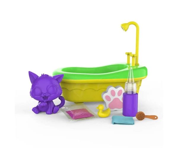 Washy Friends: Pisici de baie Color Reveal cu cadă și accesorii - Pinki