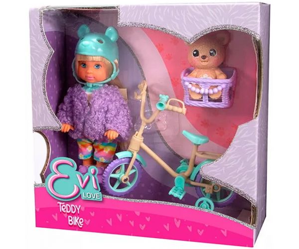 Evi Love: Teddy Bike – Set de joacă cu bicicletă - Simba Toys