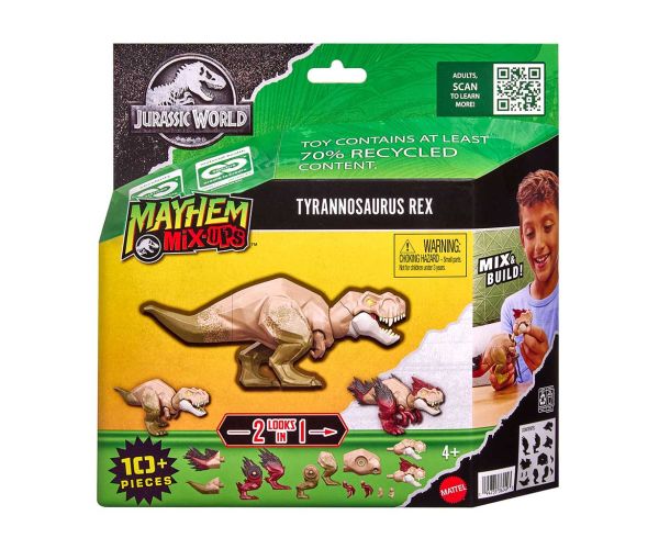 Jurassic World: Mayhem Mix-Ups DIY Mutant dinozaur T-Rex - Mattel
