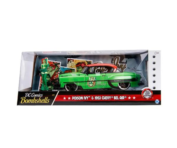 DC Comics: Poison Ivy figurină și 1953 Chevy Bel Air model mașină metal 1/24 - Simba Toys