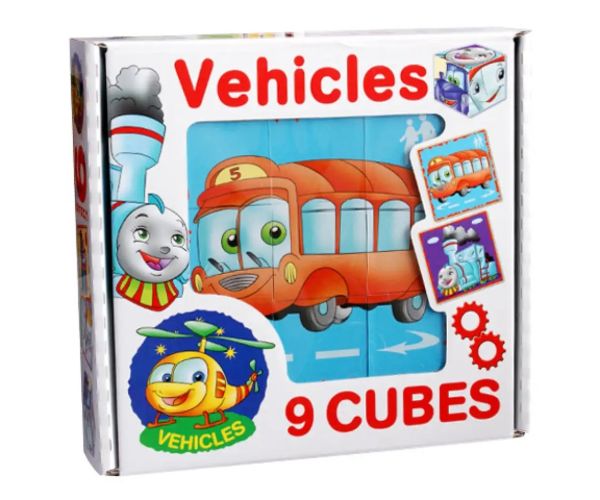 Cuburi de poveşti despre vehicule 9 piese