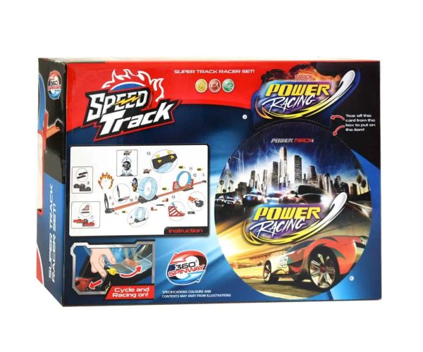 Speed Track 20 bucăți pistă de curse cu buclă și mașină retractabilă 1/64