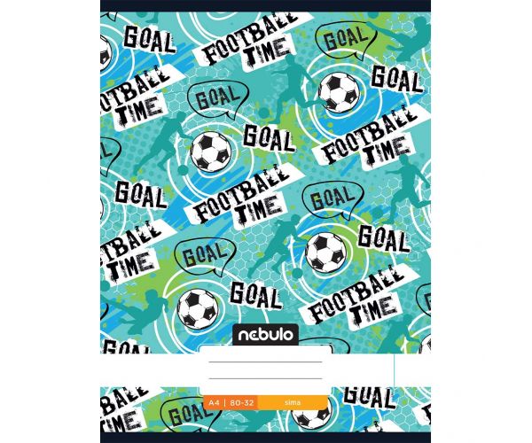 Caiet broșat simplu, cu inscripția Football time, 80-32 A/4