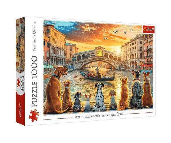 Câini în Veneția puzzle premium de 1000 de piese - Trefl