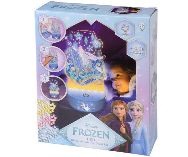 Canenco: Frozen - lampă de veghe, set de pictură cu diamante