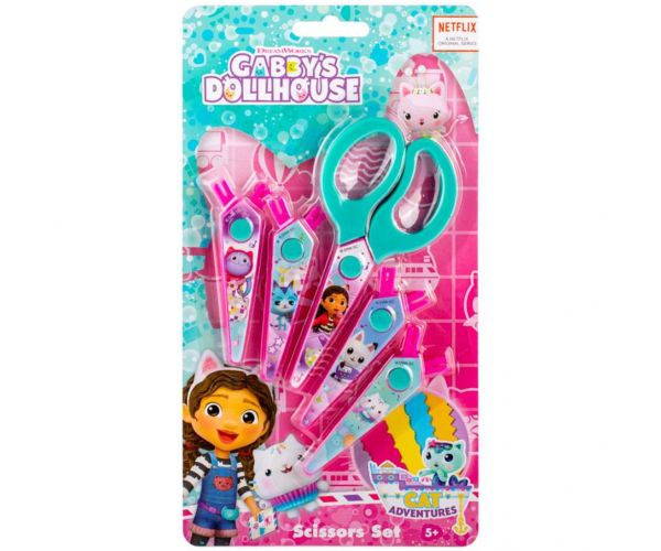 Canenco: Set de 5 foarfece zig-zag pentru casa de păpuși Gabi