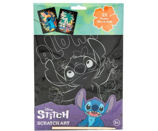 Canenco: postere scratch cu Stitch, 29x15 cm, set de 2 bucăți