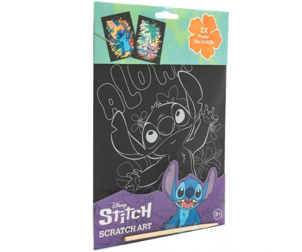 Canenco: postere scratch cu Stitch, 29x15 cm, set de 2 bucăți