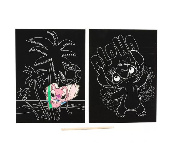 Canenco: postere scratch cu Stitch, 29x15 cm, set de 2 bucăți