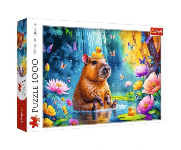 Capibară în apă, puzzle de 1000 de piese - Trefl
