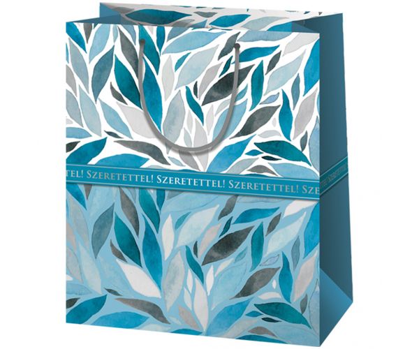 Cardex: Pungă cadou de dimensiune uriașă, inscripționată cu „Cu drag, albastru!” 33x15x44cm