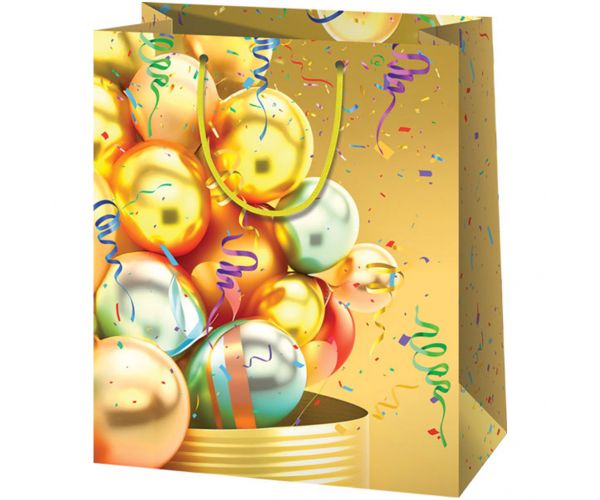 Cardex: Pungă cadou gigantică cu balon galben, 33x15x44,5 cm