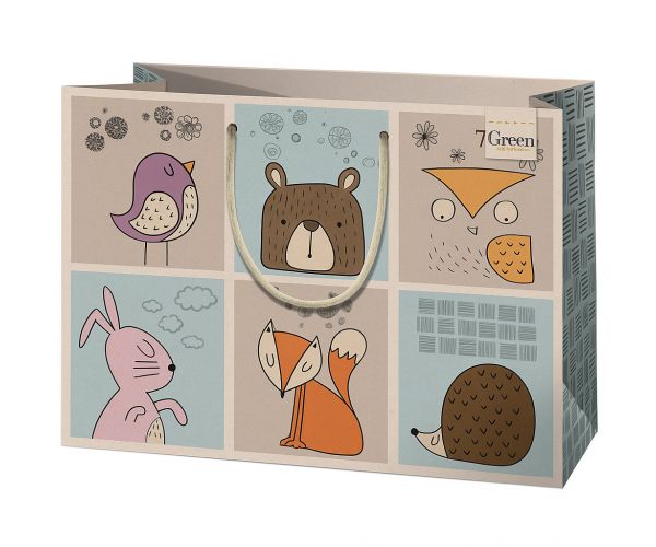 Cardex: Pungă mare de cadou cu animale drăguțe 26x13x33cm