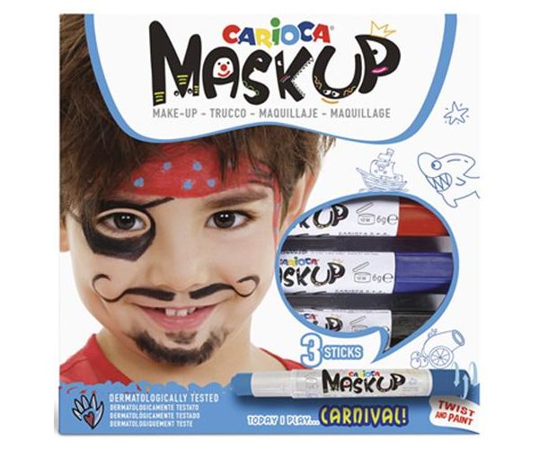 Carioca Maskup: Set de pictura pe fata de pirat cu 3 culori