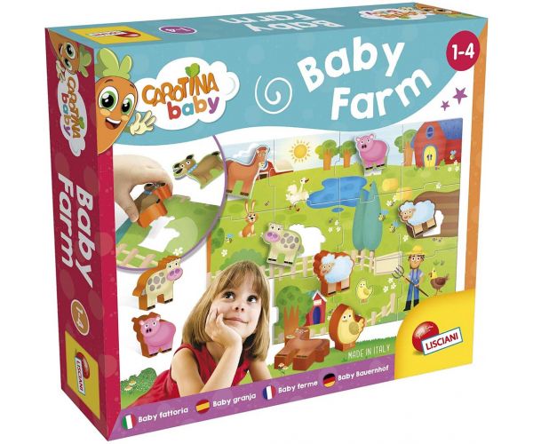 Carotina baby: Puzzle de fermă și joc de potrivire a formelor - Lisciani