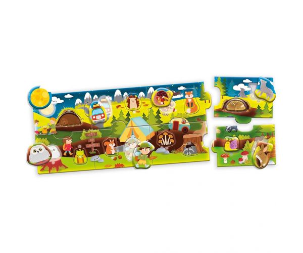 Carotina baby: Puzzle panoramic al pădurii, 24 piese - Lisciani