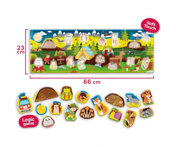 Carotina baby: Puzzle panoramic al pădurii, 24 piese - Lisciani