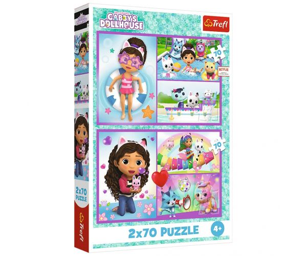 Casa de păpuși Gabi o zi de joacă puzzle 2x70 piese - Trefl