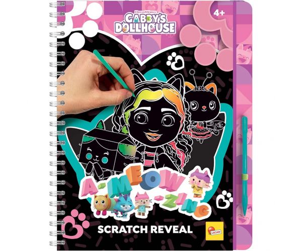 Casa de păpuși Gabi set creativ de scratch art A-meow-zing 44 pagini - Lisciani