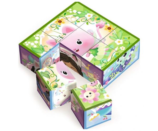 Casa de păpuși a lui Gabi, puzzle cu cuburi, 9 piese - Trefl