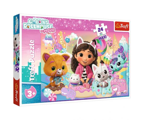 Casa de păpuși a lui Gabi și prietenii ei, puzzle maxi de 24 de piese - Trefl