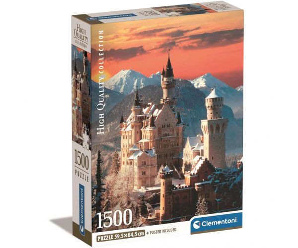 Castelul Neuschwanstein puzzle HQC de 1500 de piese, 59,5x84,5cm - Clementoni