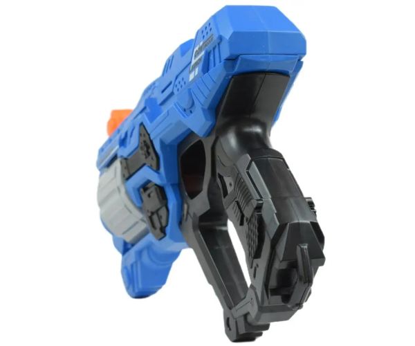 Swift Launcher: Pistol cu burete manual cu magazie rotativă si cartuse si tinta de 32 cm