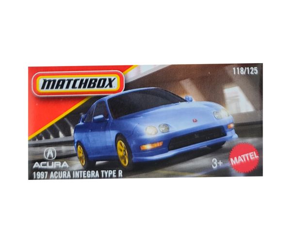 Matchbox: Mașină mică Acura Integra Type R 1997 în cutie de carton 1/64 - Mattel